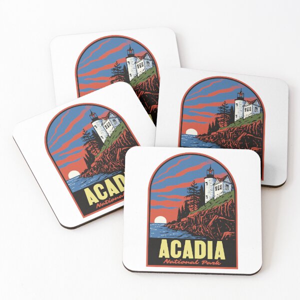 Item preview, Retro Acadia National Park Bass Harbor Lighthouse Maine designed and sold by HalpinDesign.
