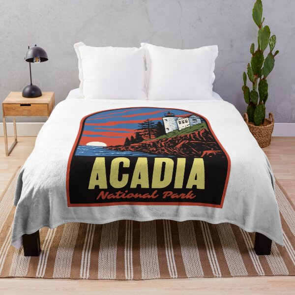 Item preview, Retro Acadia National Park Bass Harbor Lighthouse Maine designed and sold by HalpinDesign.
