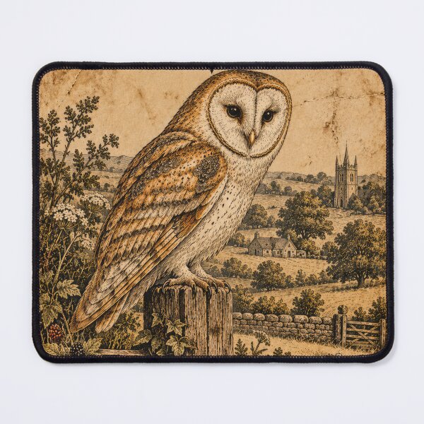Item preview, Barn Owl & Co. – Vintage British Wildlife Rustic Farmhouse Art designed and sold by thewandswant.