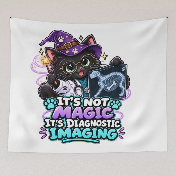Item preview, It's Not Magic, It's Diagnostic Imaging – Veterinary Radiology Wizard Cat designed and sold by Bettybee00.
