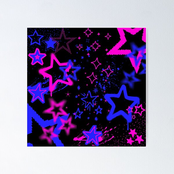 Item preview, Neon Scenecore Star Pattern designed and sold by Side By Side Studio.