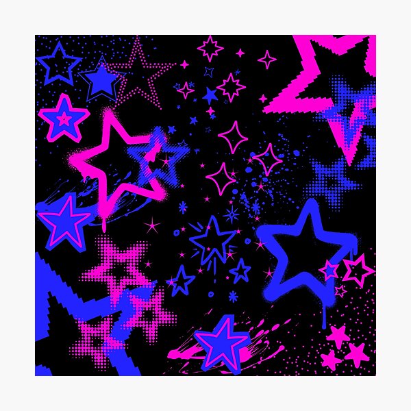 Item preview, Neon Scenecore Star Pattern designed and sold by Side By Side Studio.