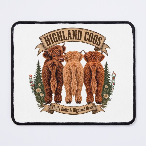 Item preview, Three Fluffy Highland Cows designed and sold by headpossum.