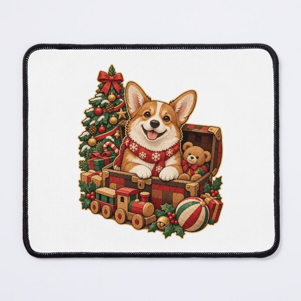 Item preview, Corgi Christmas Toyshop Holiday Pet Art designed and sold by TeNovaStudio.