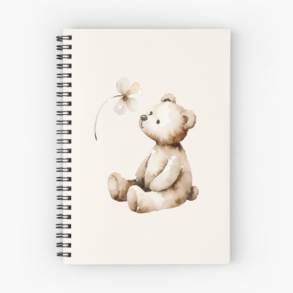 Item preview, Watercolor Teddy Bear with a Delicate Flower designed and sold by joymikim.