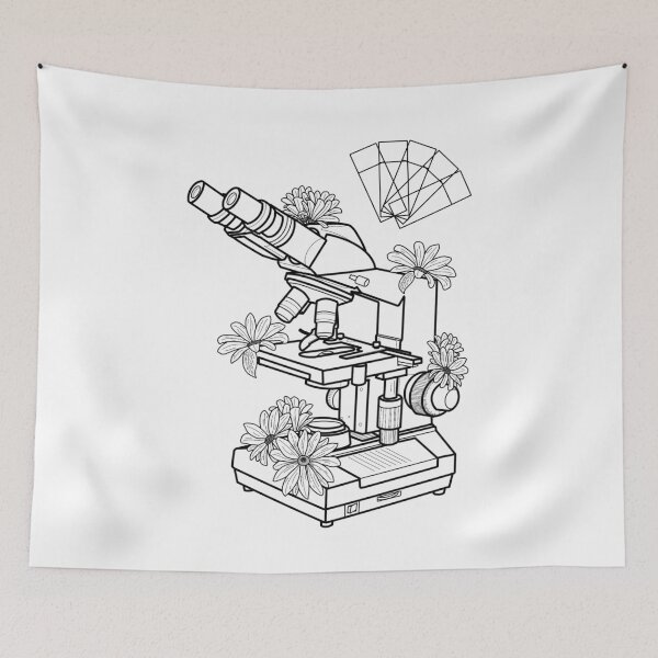 Item preview, Floral Microscope in Black Outline designed and sold by emmacatwheels.