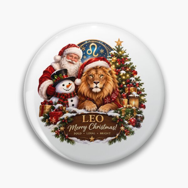 Item preview, Leo Lion Santa Snowman Merry Christmas designed and sold by Zodiac Celestial Art.