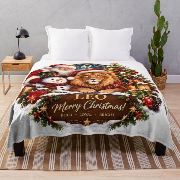 Item preview, Leo Lion Santa Snowman Merry Christmas designed and sold by Zodiac Celestial Art.