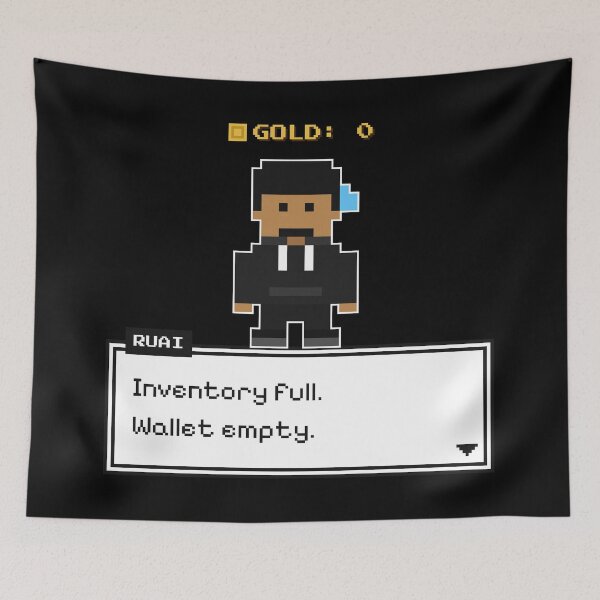 Item preview, Full inventory, empty wallet – Funny pixel art RPG designed and sold by Z808shop.