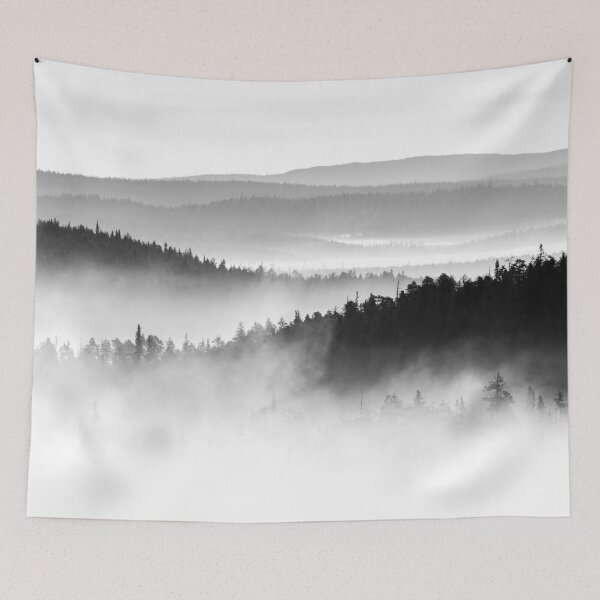 Item preview, In the clouds low. Early Morning at Pahkanakallio 17 bw designed and sold by Jouko Lehto Photography.