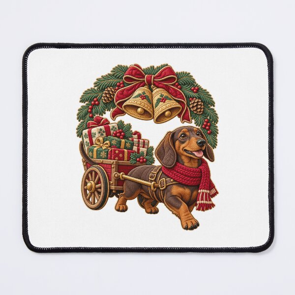 Item preview, Dachshund Christmas Parcel Delivery Dog Art designed and sold by TeNovaStudio.