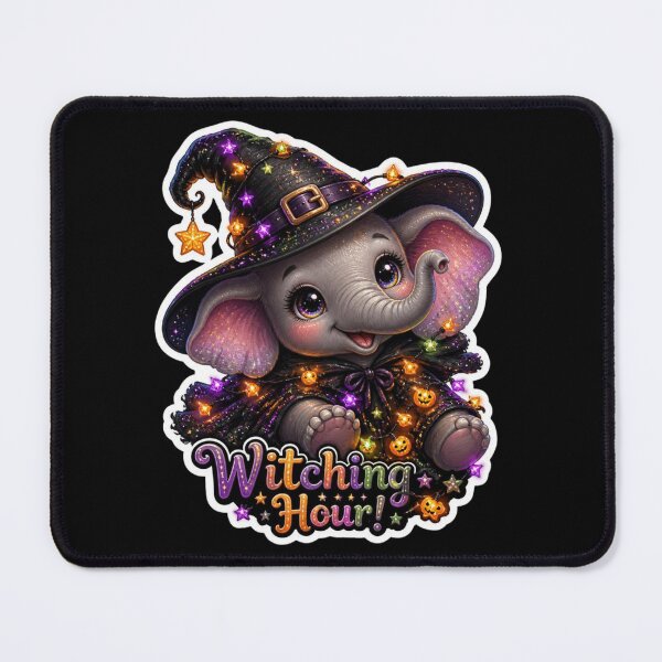 Item preview, Cute Witch Elephant Halloween Witching Hour Magic designed and sold by BonnieGlam13.