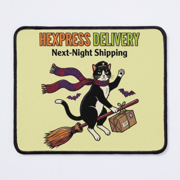 Item preview, Hexpress Delivery Cat Witch Cat on Broomstick Funny Halloween Cat Tuxedo Cat Mom Gift, Spooky Season designed and sold by FurRealStudioCo.