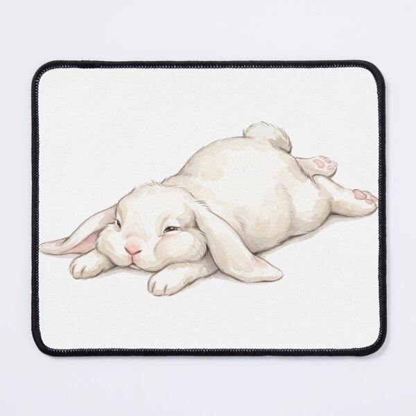 Item preview, Cute Tired White Bunny Sleeping Flop Watercolor Art designed and sold by Digitalphoto4u.