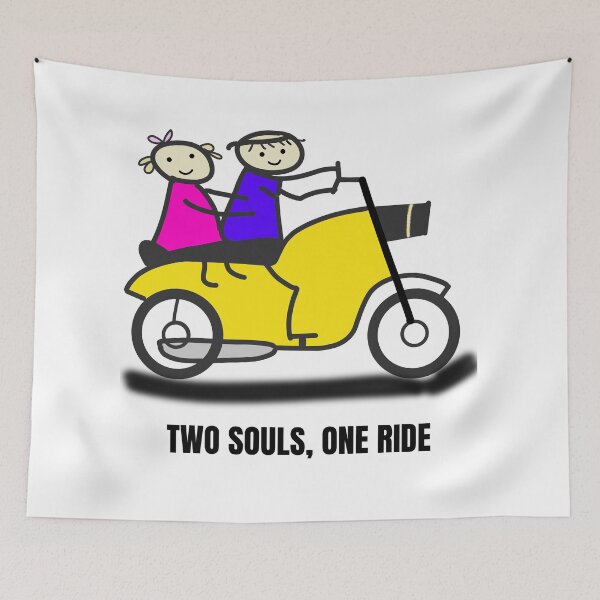 Item preview, Two Souls One Ride Cute Scooter Couple Romantic Graphic  designed and sold by Shopovibe.