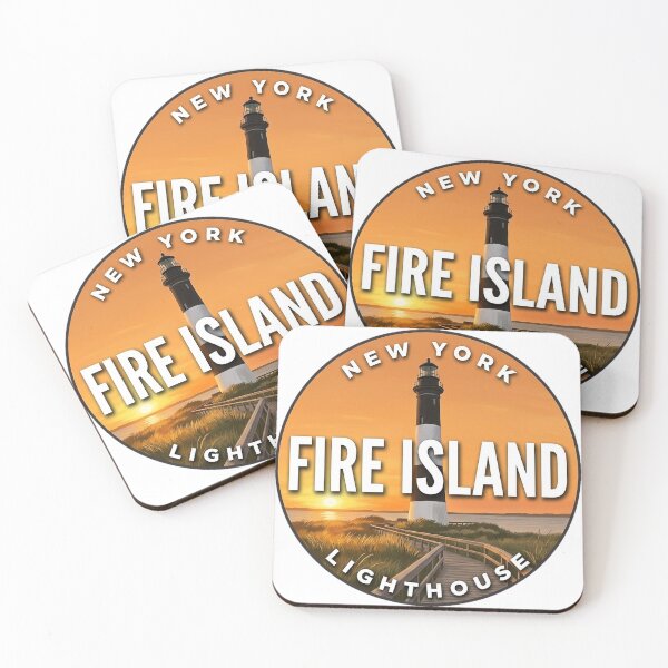 Item preview, Fire Island Lighthouse New York Sunset Dunes Round Badge Sticker designed and sold by DetourDgn.