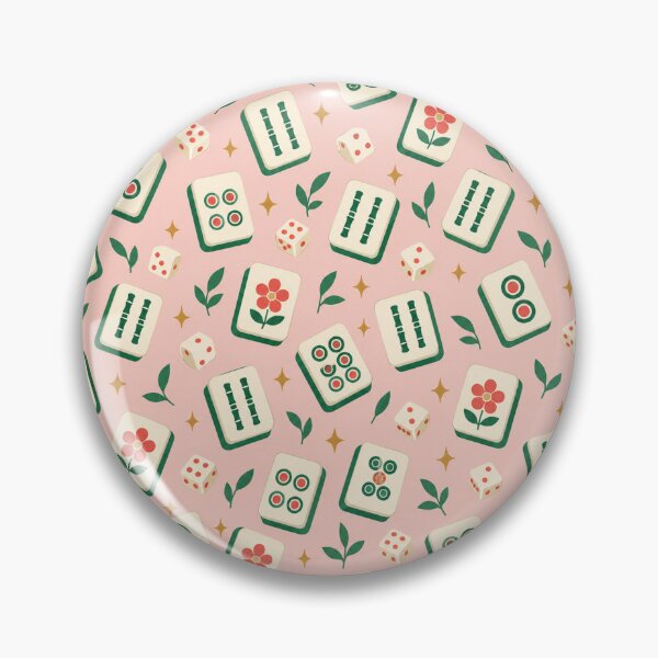 Item preview, Mahjong Pattern Tiles Dice Pastel Jade Blush designed and sold by Fanverse Merchandise.
