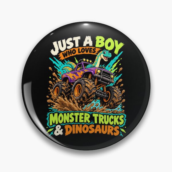 Item preview, Just A Boy Who Loves Monster Trucks & Dinosaurs Kids Toddler Fan designed and sold by FolkGraphics.