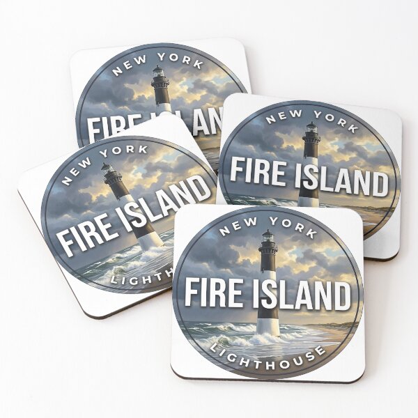 Item preview, Fire Island Lighthouse New York Storm Surf Round Badge Sticker designed and sold by DetourDgn.