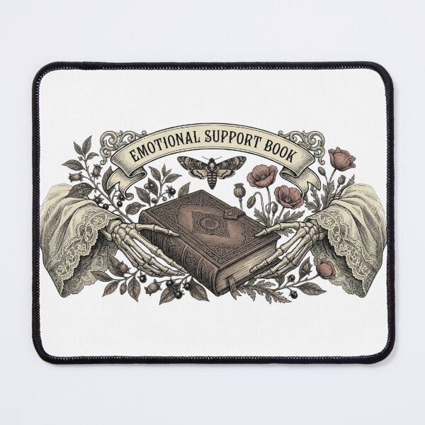 Item preview, Emotional Support Tome Dark Academia Woodcut designed and sold by theTrendForge.