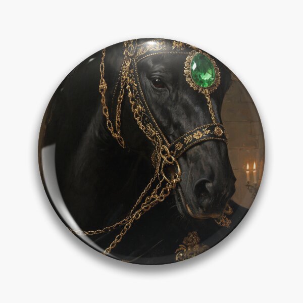 Item preview, Regal Black Horse Emerald Crown designed and sold by KAMOCHI Art.