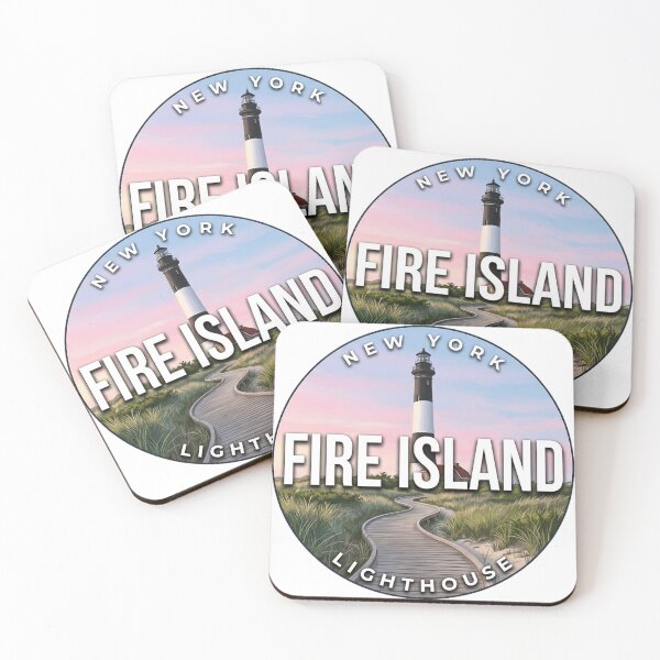 Item preview, Fire Island Lighthouse New York Boardwalk Morning Round Badge Sticker designed and sold by DetourDgn.