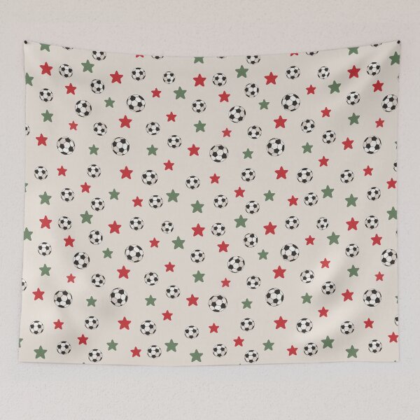 Item preview, Soccer Balls and Stars Christmas Pattern designed and sold by OneLook.