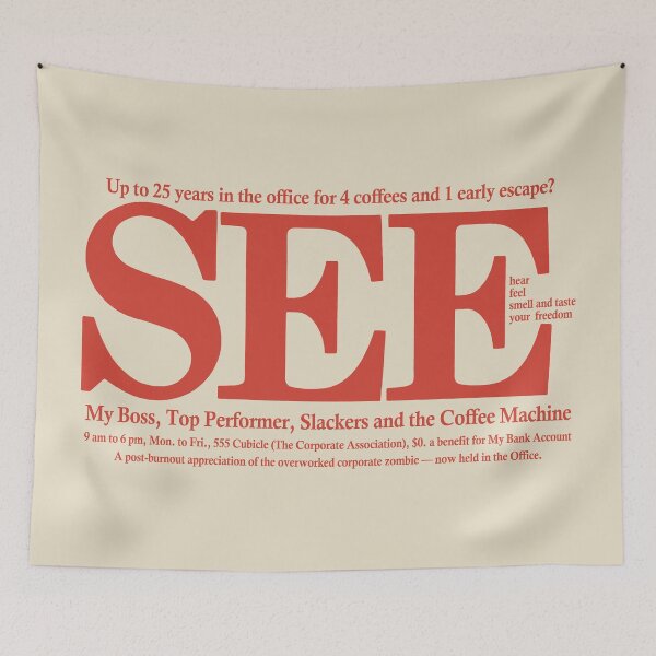 Item preview, Funny Office Meme Retro Aesthetic Corporate Satire Typography.  designed and sold by EunsooLee.