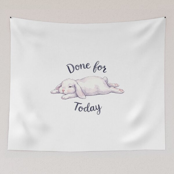 Item preview, Funny Done For Today Bunny Flop Watercolor Art designed and sold by Digitalphoto4u.
