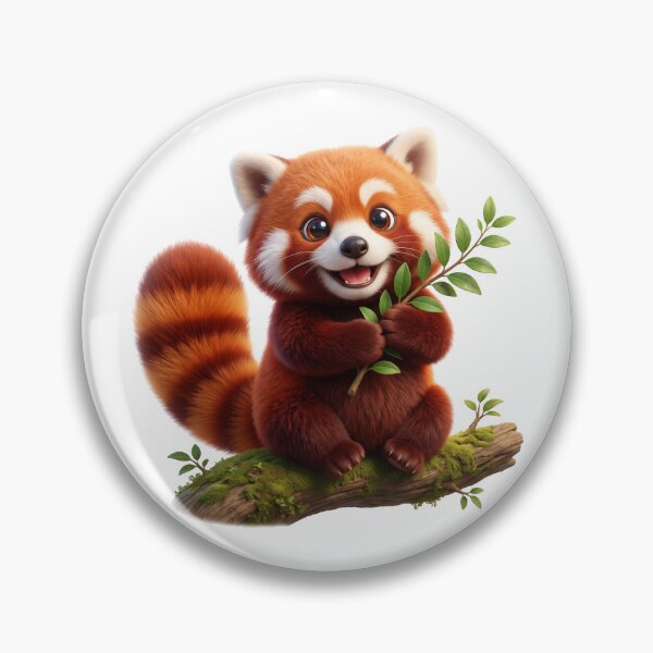 Item preview, Cute Red Panda on a Mossy Branch designed and sold by Thanat Pattern Studio.