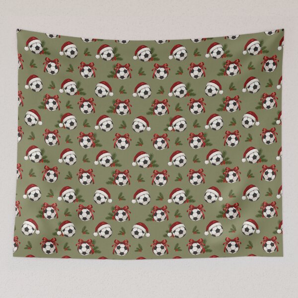 Item preview, Christmas Soccer Balls Seamless Holiday Pattern designed and sold by OneLook.