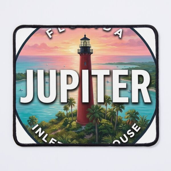 Item preview, Jupiter Inlet Lighthouse Florida Inlet Sunset Round Badge Sticker designed and sold by DetourDgn.