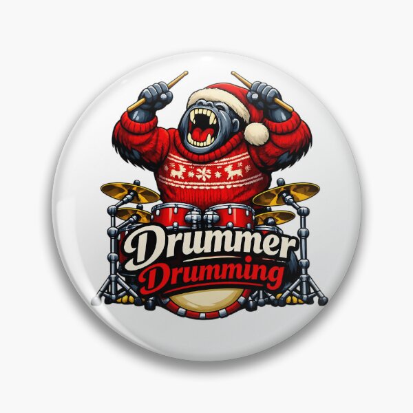 Item preview, Christmas Gorilla Drummer Drumming Santa Hat designed and sold by ROARSOME DESiGNS.