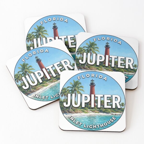 Artikelvorschau, Jupiter Inlet Leuchtturm Florida Palm Inlet Runder Abzeichenaufkleber entworfen und verkauft von DetourDgn.