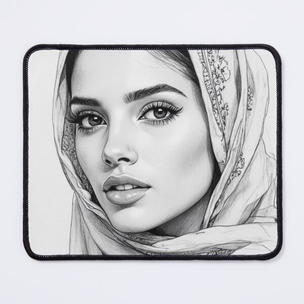 Item preview, Veiled Elegance - Moroccan Inspired Beauty Portrait Art designed and sold by nhk999.