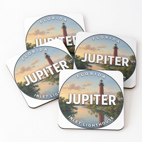Artikelvorschau, Jupiter Inlet Leuchtturm Florida Mangrovenfluss Runder Abzeichenaufkleber entworfen und verkauft von DetourDgn.