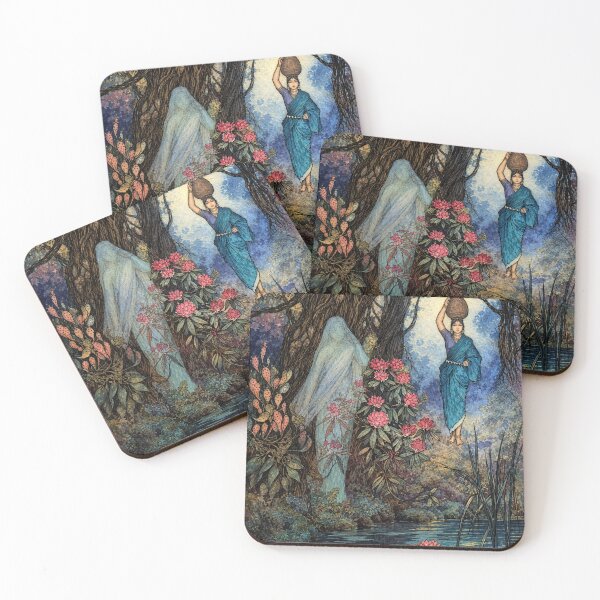 Item preview, Indian Folklore Wall Art, Enchanted Forest Spirit Illustration, Warwick Goble Vintage Fantasy Art designed and sold by RickE.