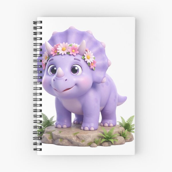 Item preview, Cute Triceratops with a Flower Crown designed and sold by Thanat Pattern Studio.