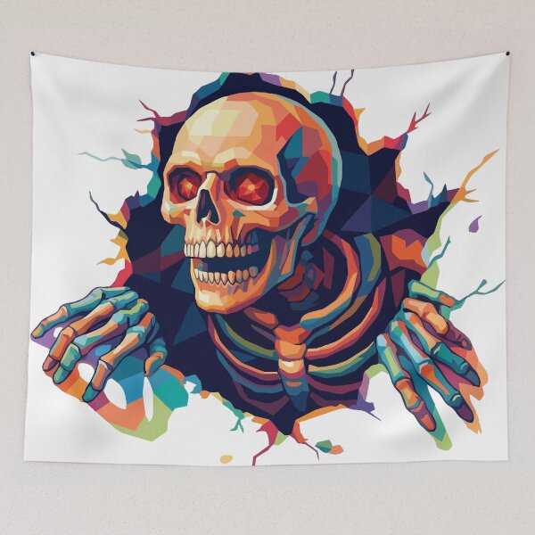 Item preview, SKULL HALOWEEN WPAP POP ART ILLUSTRATION  designed and sold by Drm7.