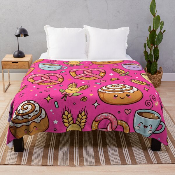 Item preview, Kawaii Donut Coffee Pretzel Pattern Pink Food Art designed and sold by LenNo9881.