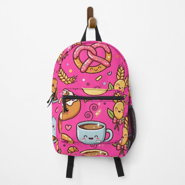 Item preview, Kawaii Donut Coffee Pretzel Pattern Pink Food Art designed and sold by LenNo9881.