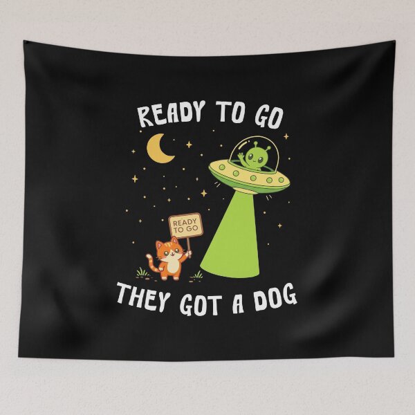 Item preview, Alien And Cat Ready To Go They Got A Dog designed and sold by theandroidvivz.