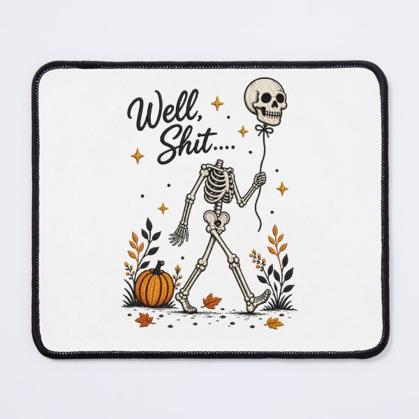 Item preview, Halloween Skeleton Holding a Skull Balloon designed and sold by Suzu Comena.