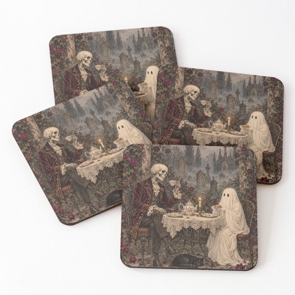 Item preview, Tea with the Departed — Skeleton and Ghost Tea Party designed and sold by plum-ori.