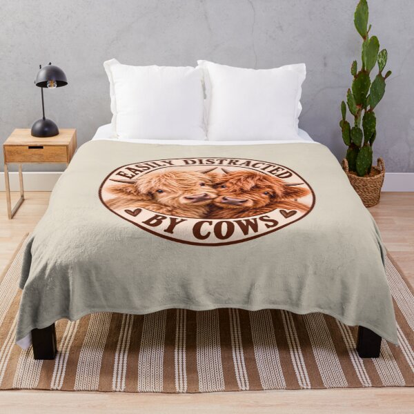 Item preview, Easily Distracted by Cows  | Cute Highland Cow Sticker & Cow Lover Gift designed and sold by headpossum.