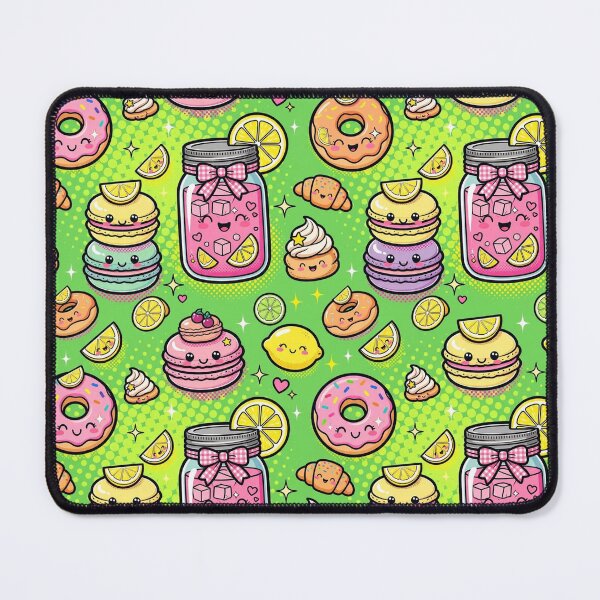 Item preview, Kawaii Donut Macaron Milkshake Pattern designed and sold by LenNo9881.
