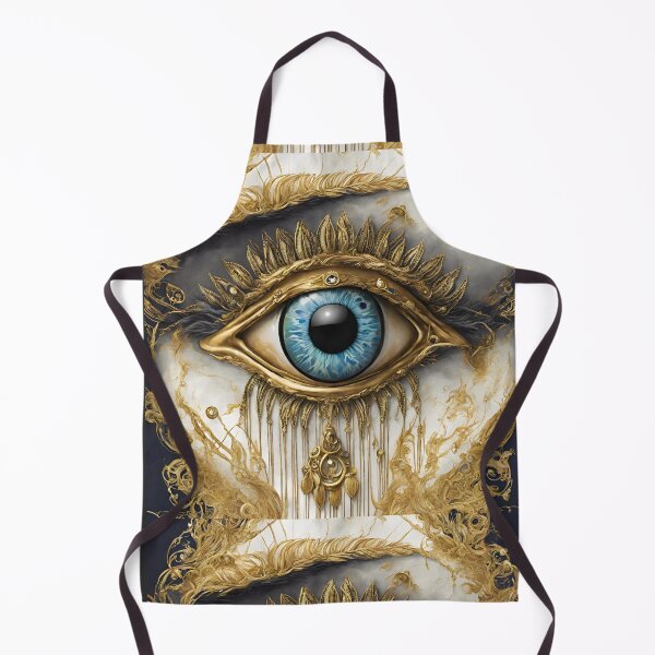 Aperçu de l'œuvre Mati Evil Eye Doré Bleu Blanc créée et vendue par Yiorgos Designs.