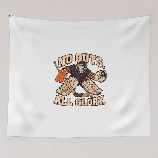 Item preview, Skeleton Hockey Goalie – No Guts All Glory designed and sold by RetroPop23.