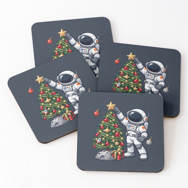 Item preview, Christmas Astronaut Decorating a Moon Tree designed and sold by BROHLine Studio.