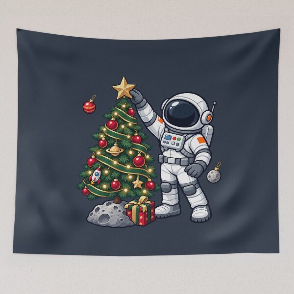 Item preview, Christmas Astronaut Decorating a Moon Tree designed and sold by BROHLine Studio.